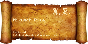 Mikusch Rita névjegykártya