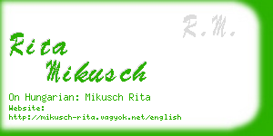 rita mikusch business card